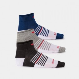 Stripe Socks Black Navy Melange Grey