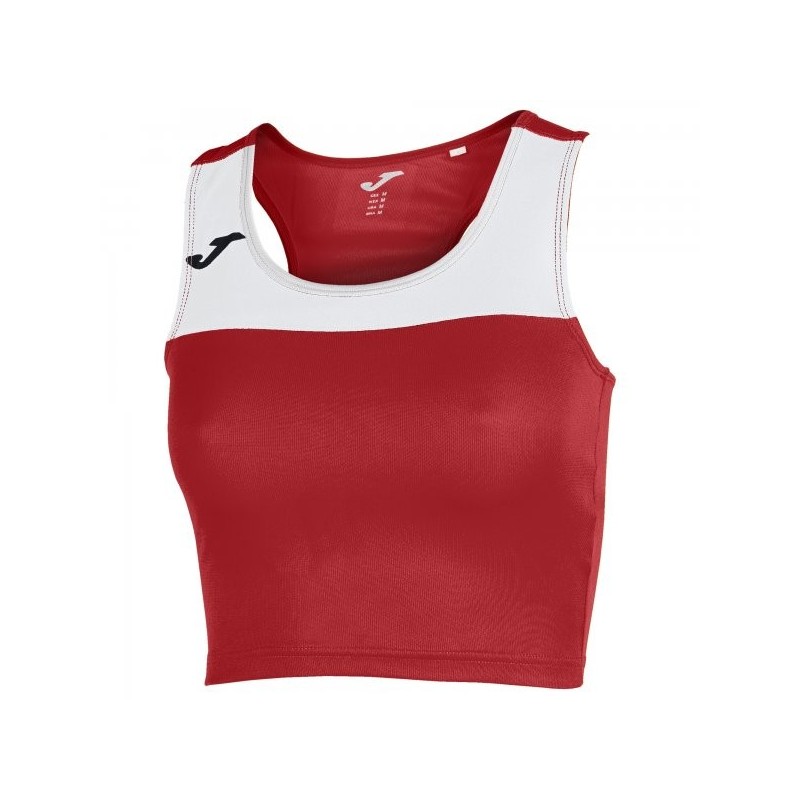 T-Shirt Race Woman Red-White Sleeveless