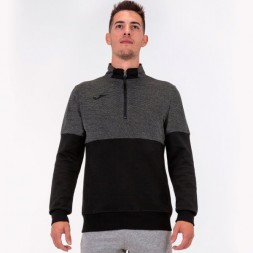Joma Zipper Black-Dark Melange Sweatshirt